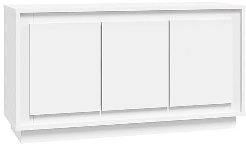 vidaXL Aparador Madera contrachapada Blanco 102x35x55 cm, Armario, Armario de almacenaje, aparador de Sala de Estar, Armario aparador
