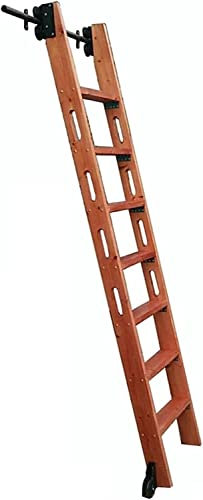 Rollende Bibliotheksleiter Hochleistungs-Gleitschienen-Hardware-Kit | Schiebeleiter-Schienen-Kit | Rollleitern für Bücherregal Lager Bar Schrank Set Zubehör, (ohne Leiter)