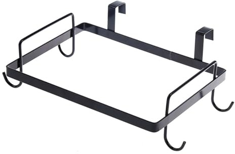 Cyrank Puerta Trasera De Armario De Cocina, Soporte para Bolsa De Basura Colgante Debajo del Mostrador, Cesta De Contenedores De Basura para Puer(Negro)