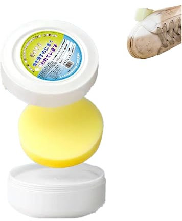Multifunktionale Reinigungscreme für weiße Schuhe, Mehrzweck-Reinigungscreme, weiße Schuhreinigungscreme mit Schwamm, weißer Schuhreiniger, keine Notwendigkeit, Reinigungscreme zu waschen