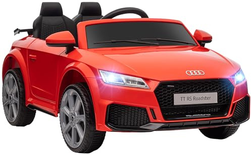 HOMCOM Elbil barn elfordon barn Audi TT RS 12 V 30 W V. Max. 3 km/h fjärrkontroll 2,4G ljudeffekter + ljus röd