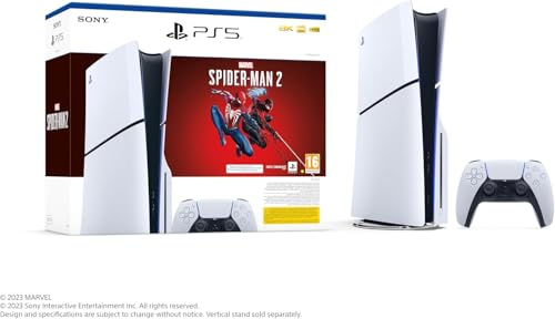Playstation Sony, Pack 5 Édition Standard + Jeu Marvel's Spiderman 2 (Code de Téléchargement), Fourni avec 1 Manette Sans Fil DualSense, Couleur : Blanche