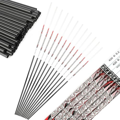 limaity 32 Zoll Bogenschießen Carbon Pfeile Schaft Spine 300/350/400/500/600/700/800 Innendurchmesser: 6.2mm für DIY Pfeile für Compound Recurve Bogen Jagd Schießen Praxis (Spine 800, 12)