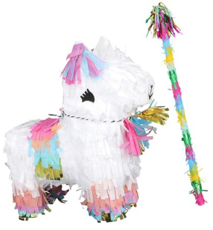 Alipis 1 Satz Alpaka-pinata Mexikanische Hängendes Pinata- Mit Stock in Alpakaform Schaf- Lama-förmige Braut Tier Papier