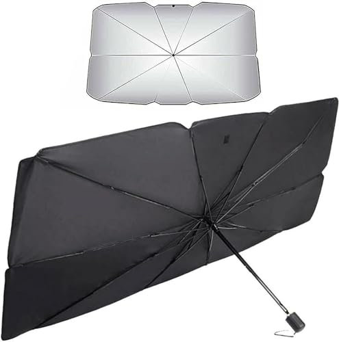 SQUADO - Ombrello Parasole Auto, Pieghevole, Protegge il Cruscotto, Copriparabrezza Schermo Raggi UV, Anti Caldo, Universale per Tutti i Tipi di Auto