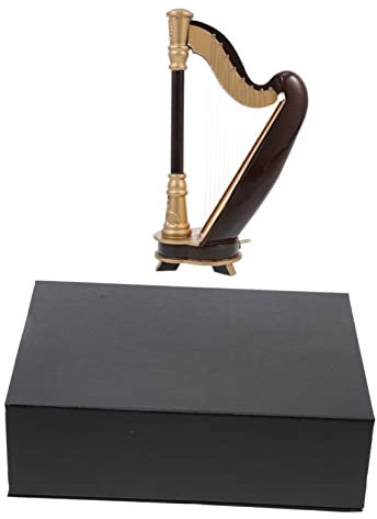 BCOATH 1 Set Mini-harfenschmuck Realistisches Instrument Harfendekor Lebensechtes Aussehen Platzsparendes Rack