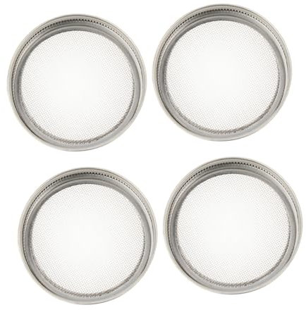 CIYODO 4stücke Sprossenglas Deckel Edelstahl Sprossen Deckel Für Einmachgläser Deckelsiebe Keimglasdeckel Keimdeckel Edelstahldeckel
