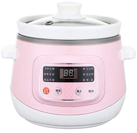 Marmite, mijoteuse électrique 1,2 L avec revêtement céramique, cuisinière électrique Intelligente pour Maison, multicuiseur avec Fonction réservation et 6 réglages Cuisson, 120 W