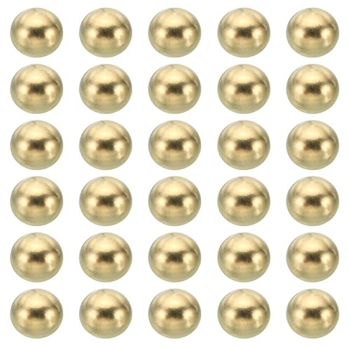 PATIKIL M5x10mm Écrou Borgne Filetés, 30 Pcs Cache Ecrou Décoratifs en Forme de Boule de Laiton pour Lampe, Éclairage de Meubles ou Projet de Bricolage