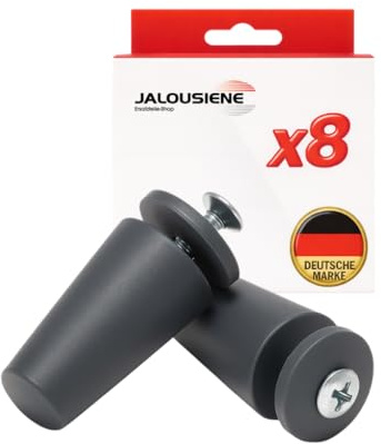 Jalousiene® 8× Rolladenstopper – Endanschlag, Stopper & Endstücke für Rollläden – wetterfest, UV-beständig, inkl. Schrauben & Scheiben – für PVC, Alu, Holz – anthrazit geschlossen