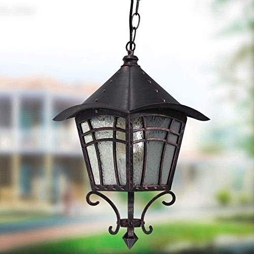 Lampadario, Lampada a Sospensione for Esterni Impermeabile Lampadari da Patio Lanterna sospesa in Vetro V-intage Lampada a Sospensione retrò Industriale in Alluminio Lampada a Goccia for Ingresso por