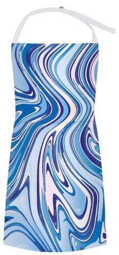 NYKVTG Küchenschürze Blaue Murmel Kochschürze Wasserdicht Schürze Für Küche Restaurant Café 70×80cm