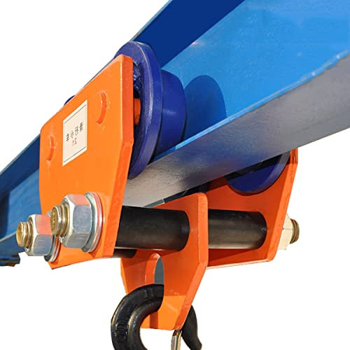 TRSGD Heavy Duty Manual Trolley for Straight/Curved I Beams, 1T/2T Dual Wheels Push Trolley for Crane Lifts, Garage Hoists, Adjustable Flange Width(Size:4400Lbs,Color:A)