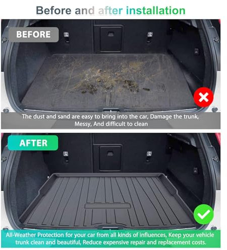 LXBSXY Maßgeschneidert Gummimatte Kofferraumwanne für Volvo XC60 2018-2022 2023,Anti Rutsch Matte Auto,Schutzmatte schwarz,Kofferraummatte Zubehör