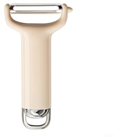 Pelador multiusos de acero inoxidable diseñado para hacer que tu experiencia de cocina sea más eficiente y agradable (beige)
