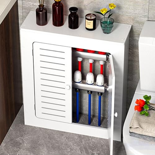 Heizkörper-Abdeckung, modernes Design, mit Lamellen, für Wohnzimmer, Cremeweiß