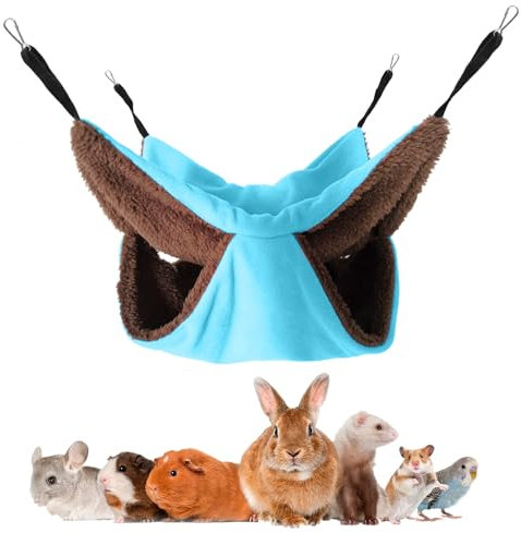 Meerschweinchen Hängematte,Ratten Zubehör für Käfig,Ratten Hängematte,Hamsterhängematte,Weich und Bequem, Doppelschichtaufbau, Hängematte für Chinchillas, Kaninchen, Hamster und andere Kleintiere