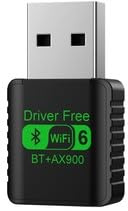 USB WiFi 6 & Bluetooth 5.4 Adapter – 900Mbps Dual Band 2.4/5GHz for Windows/Linux | Driver-Free, All WiFi Standards, Connects Keyboard, Mouse, Headset, Phone, Printer