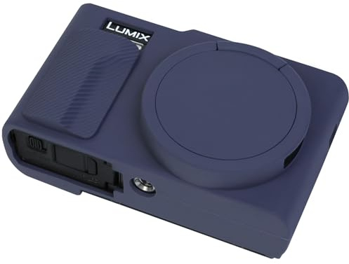 BOVKE Silicone Case for Panasonic Lumix DC-TZ99 Compact Travel Zoom Digital Camera, Soft Rubber LUMIX DC-TZ99E Protective Case with Removeable Lens Cover, Anti-Slip Grip, Blue
