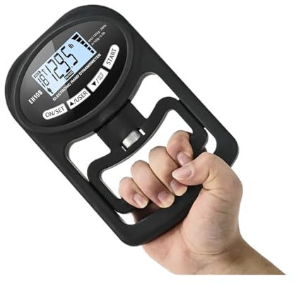 Dinamómetro de mano digital de 265 libras, entrenador de fuerza de agarre, medidor electrónico, medidor, pantalla LCD USB, for deportes, hogar y escuela Medición de unidades múltiples