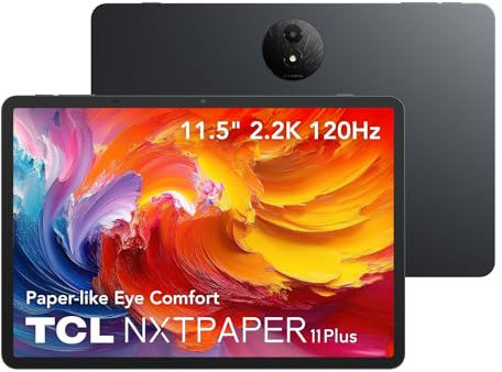 TCL NXTPAPER 11 Plus Tablet, 11.5 2.2K NXTPAPER 4.0 Display, AI Built-in, 256GB ROM, 8GB + 8GB RAM Expansion, 8000mAh Battery, Fast Charging, Android 15, Dark Gray