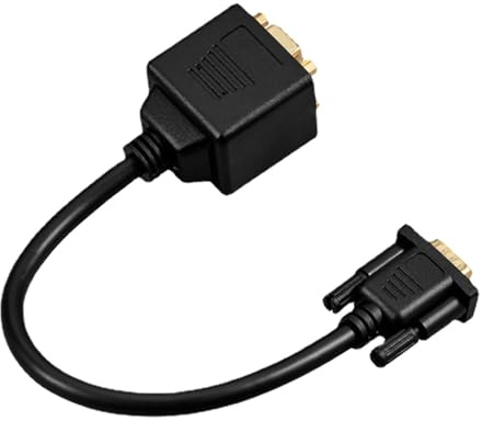 Lerpwige 15Pin VGA Y Splitter VGA Cable For Double Screen Display Supports Full 1920x1080@60Hz Resolution Suitable For Conference Splitter Cable