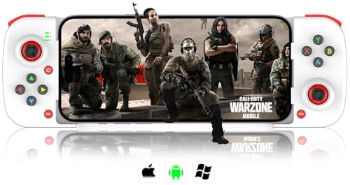 Wireless Gaming Controller for iPhone/iPad/iOS/Android/Samsung/PC Gamepad Joystick with Back Button, Analog Triggers, Stretchable, Bluetooth 5.0 Low Latency, Direct Play for CODM,Diablo Immortal-Weiß