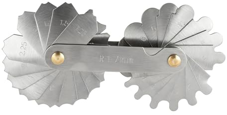 Radius Gauge Made of Alloy Steel R1-7 mm, Radius Fillet Indicator Made of Stainless Steel for Concave and Convex Arcs (R1-7 mm)