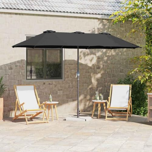 INLIFE Parasol de Jardin Noir 370 x 197 x 239 cm