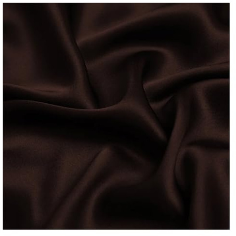 Tessuto for biancheria da letto in seta naturale di lusso al, charmeuse gelso, 16, 19, 22, 30 m/m, 6A, marrone unito Per Progetti Sartoriali E Fai Da Te