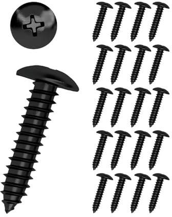 20 Stück Möbelschrauben Schwarz, M5 x 60mm Selbstschneidende Holzschrauben aus Kohlenstoffstahl mit Rundkopf, Schwarz Zink Plattiert, Ideal für Akustikpaneele, Möbel- und Heimwerkerprojekte