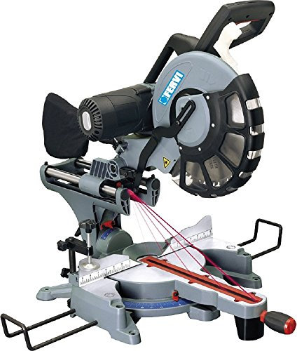 Fervi 0871 - Tronzadora para madera con indicador láser de la línea de corte de potencia de 2 kW Disco Ø 305 mm