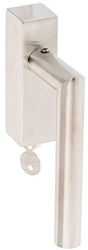 C & F Köhn Design GmbH & Co. KG Abschließbarer Fenstergriff | V2A Edelstahl matt | Stiftlänge 35 mm + 43 mm | New Orleans