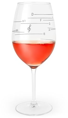 Donkey Products Glass of Music Weinglas mit Tonleiter Aufdruck aus Glas, 560 ml, 210810