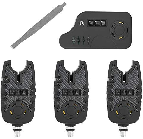 Zerone Angeln Indicator Set, Outdoor wasserdichte Karpfen Angelrute Alarm Indicator Alarm Sound Licht Alarm mit 3 Launcher 1 Empfänger