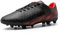 Dream Pairs Zapatillas de Fútbol Hombre Botas de Fútbol Zapatos de Fútbol al Aire Libre Tacos Deporte Atletismo Sala,Size 46,Negro/Rojo,Mega-1