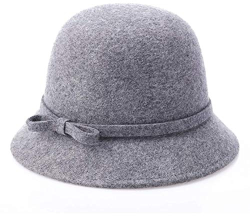 ITODA Wollmütze Winter Filzhut Damen Fedora Filzmütze Elegant Wintermütze Mädchen Winterhut Filz Damenmütze Warm Wollhut Weich Damenhut mit Schleife Schlapphut One Size Eimerhut für Outdoor Freizeit