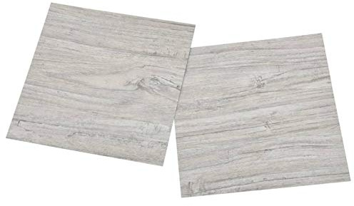 vidaXL 55x PVC-Fliesen Selbstklebend Vinyl-Fliesen Bodenbelag Vinylboden Laminat Dielen Laminatboden Fußboden Fliese Wohnzimmer 5,11m² Hellgrau
