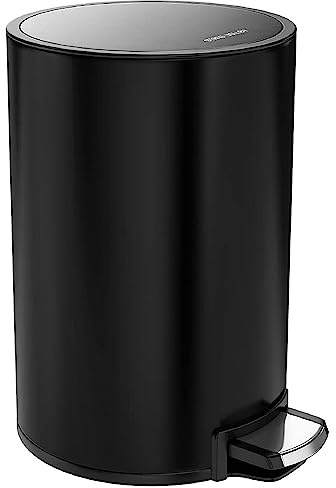 STANGVOLLBY Mülleimer Bad 5L Kallax Schwarz | Kosmetikeimer Schwarz Bad Mülleimer | Abfalleimer Badezimmer 5 Liter | Bathroom Trash Can | Tretmülleimer klein mit Inneneimer und Soft Close Deckel