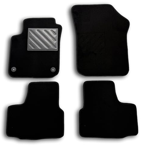 Fußmatten für UP! ab 2012–, Maßanfertigung, verstärkte Gummi-Fersenpolster und Befestigungsknöpfe, Schwarz