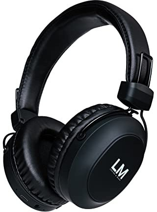 Louise & Mann 5 Casque Bluetooth Supra-Auriculaire, Écouteurs sans Fil avec Basses Profondes Stéréo Hi-FI, Pliable, Cache-Oreilles Souples, Micro Intégré et Mode Filaire pour Téléphone/PC/TV (Noir)