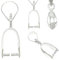 20 trabillas para colgante, cierre de cadena, clip para accesorios de bricolaje, joyas, lazos, conector, ojal colgante, 15 mm (plata)