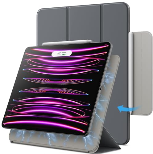JETech Magnetische Hülle für iPad Pro 12,9 6/5/4/3, Space Grau | Für 2022/2021/2020/2018 Modell, Schlankes Smart-Design, Auto Schlafen/Wachen, Leichter Schutz