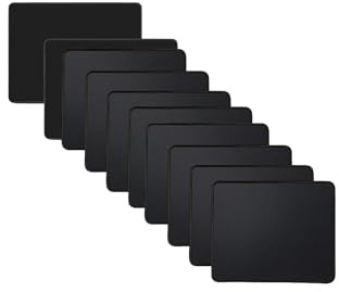 Kriture Mouse Pad 10 Pack with Stitched Edge, Non-Slip Rubber Base, Premium-Textured and Waterproof Mousepad for Computers, Laptop, Office and Home, 260x210x3mm, Black