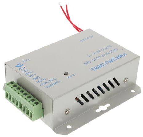 Gadpiparty 3a Alimentazione Controllo Accessi Porta Compatta in Metallo Fusibile Auto Assicurato e Compatibilità Controller Accesso e Lettori RFID Ingresso per Uso Elettrico