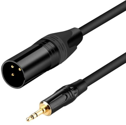 3.5mm to XLR Cable, 10 FT XLR to 3.5mm Unbalanced 1/8 inch Mini Jack Stereo to XLR Male Cord Adapter Mono Audio Cord for Cell Phone, Laptop, Speaker, Mixer