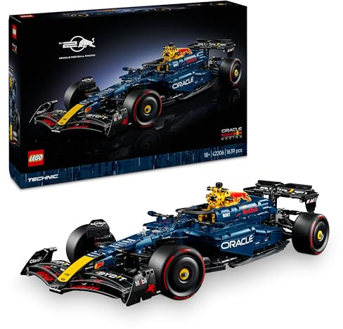 LEGO Technic Oracle Red Bull Racing RB20 F1 Car Model Kit - Collectible Formula 1 Building Set with 1:8 Scale V6 Engine, Gear Box, Steering & DRS - Gift Idea for Adult & Teenage Racing Fans - 42206