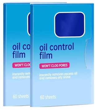 2 Packs Oil Blotting Papers for Face (120 Sheets) - Oil Absorbing Blotting Sheets for Oily Skin, Makeup-Friendly & Portable Oil Wipes