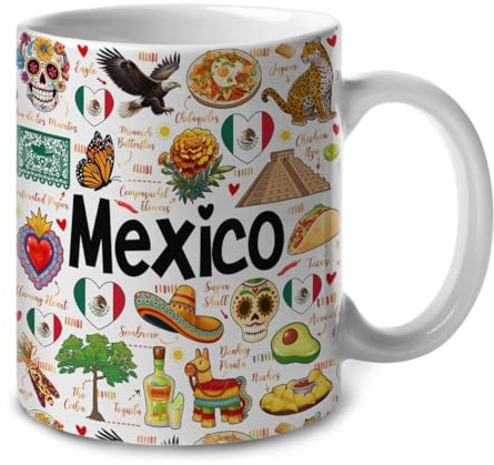 Symboles Colorés Du Mexique Mug À Café Élégantes Tasse Drôle Mug Pour Cuisine Espresso Bureau L'École 330Ml
