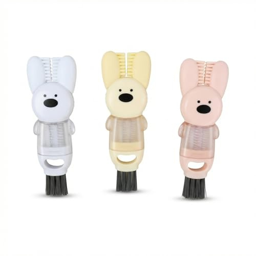 4-in-1 Bottle Cleaning Brush, Multifunctional Cup Lid Gap Cleaner, Cup Lid Gap Brush with Soft Bristles for Water Bottles, Mugs, Kitchen Crevices, Home Kitchen Gadgets & Cleaning Tools, Cute Rabbit